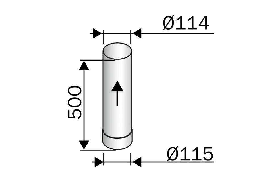 Harvia | Ofenrohr 20 cm - Ø115 mm Edelstahl