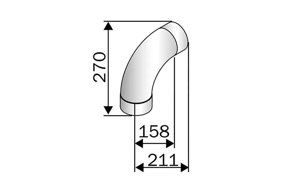 Harvia | Ofenrohr-Winkel 90° - Ø115 mm Edelstahl