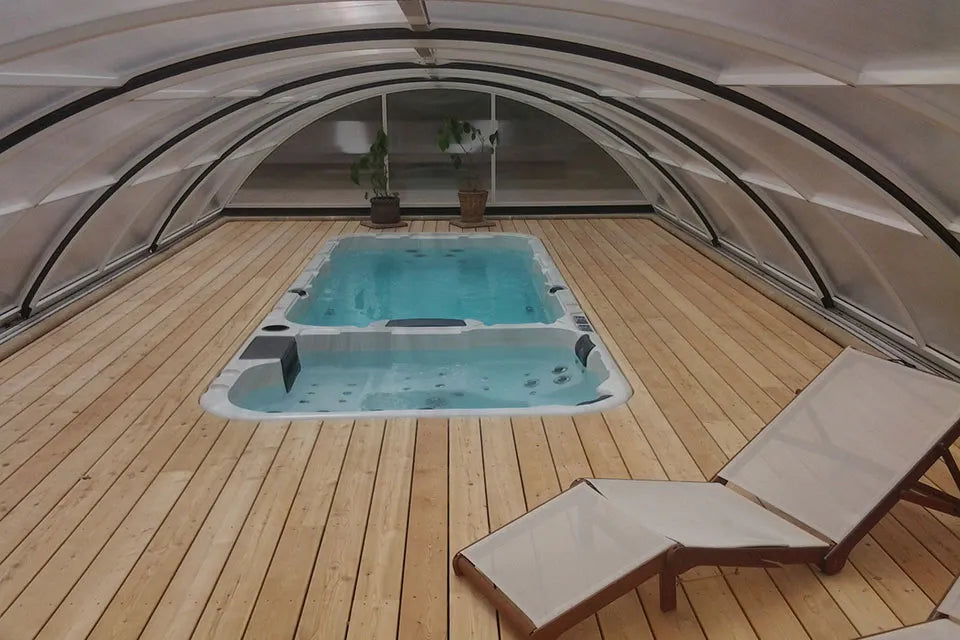 Aquatic 3 Deep Swimspa | Sterling White mit DUNKELGRAU