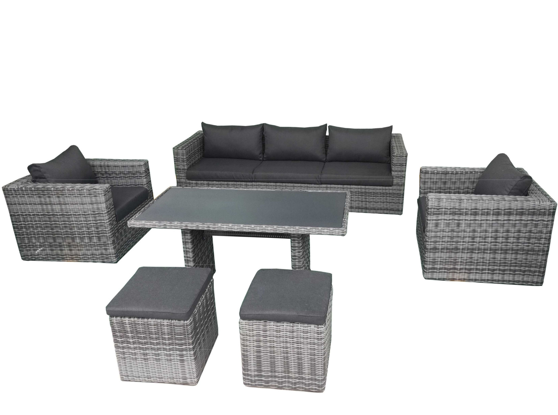 Salou Loungeset Met Hoge Tafel Halfmoon Dark Grey Fonteyn